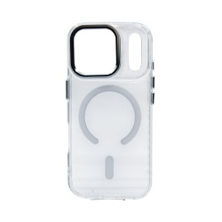 Capa Magnética Transparente em Acrílico Premium para Apple iPhone 17 Pro/iPhone 18 Pro Branco